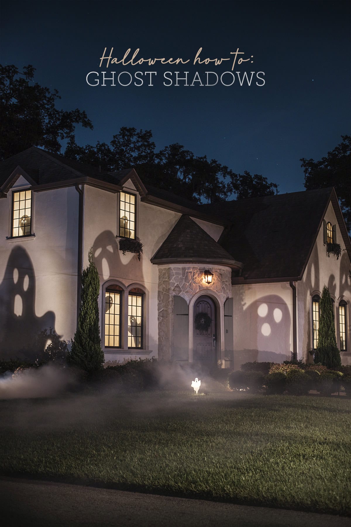 how to make spooky halloween ghost shadows on your house