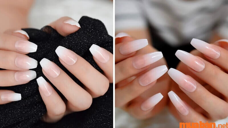 Mẫu nail Hàn Quốc phong cách ballet dịu dàng