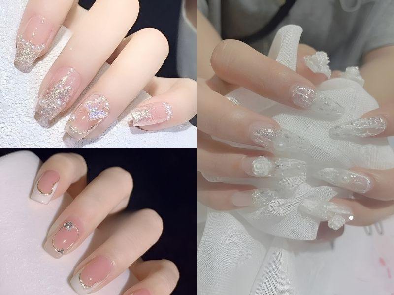 Nail cô dâu lấp lánh