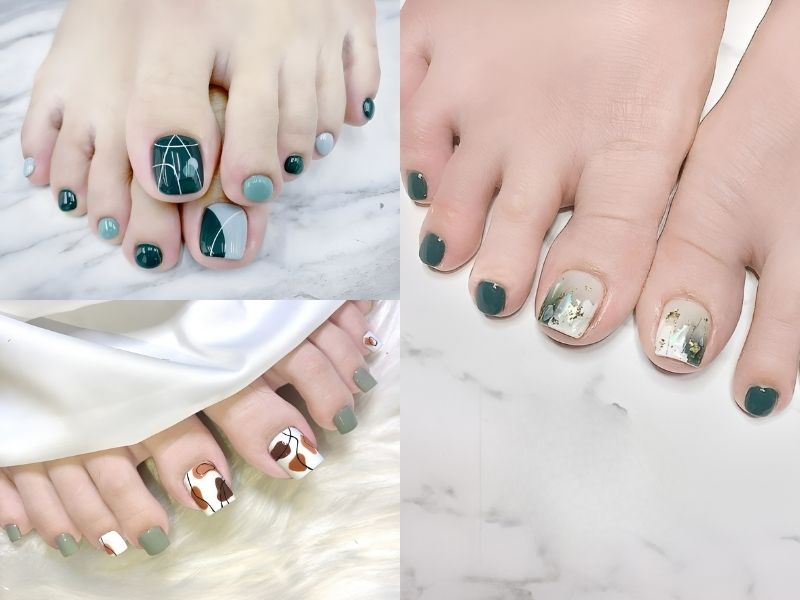 Nail chân đơn giản hoa văn trừu tượng