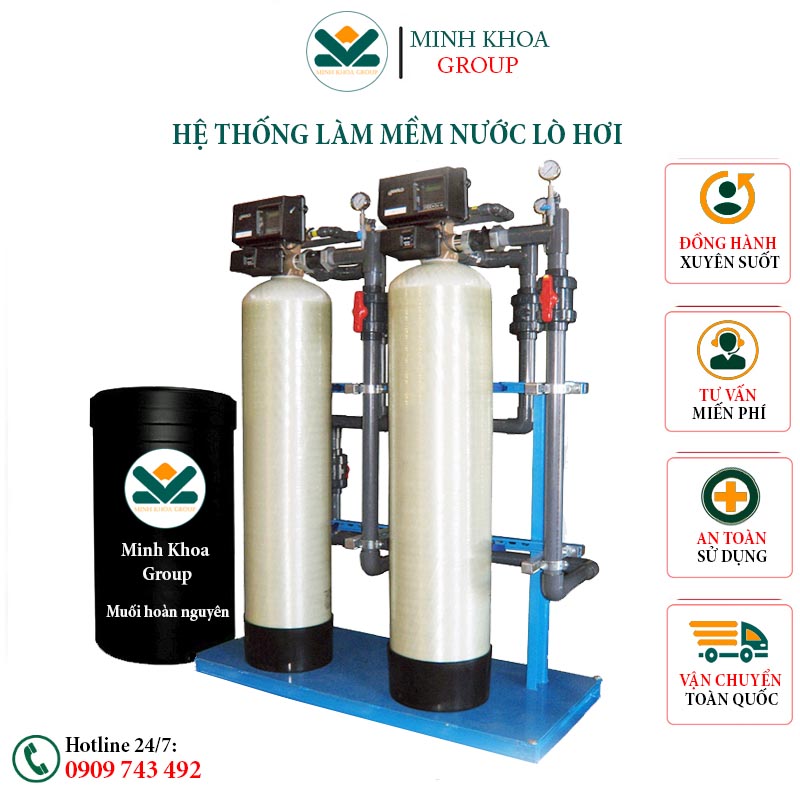 Hệ thống làm mềm nước lò hơi được lắp đặt tại Minh Khoa Group