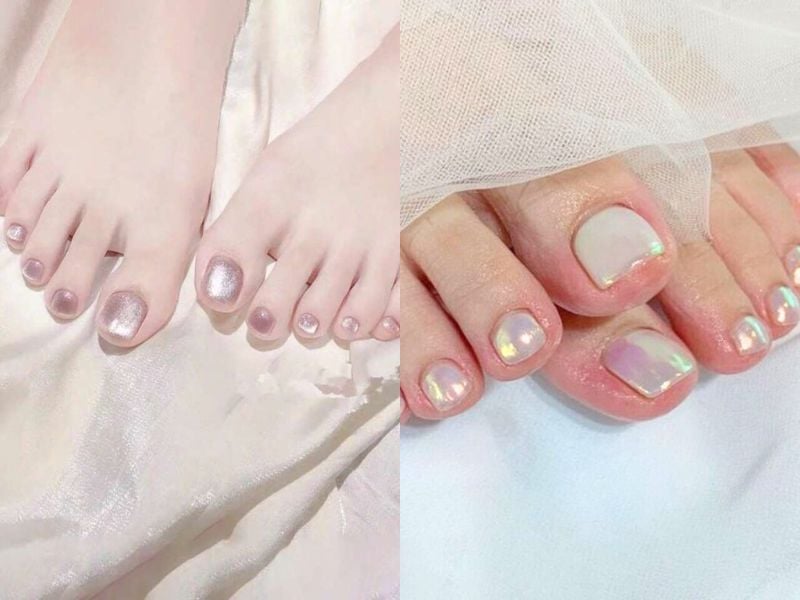 Mẫu nail chân mắt mèo