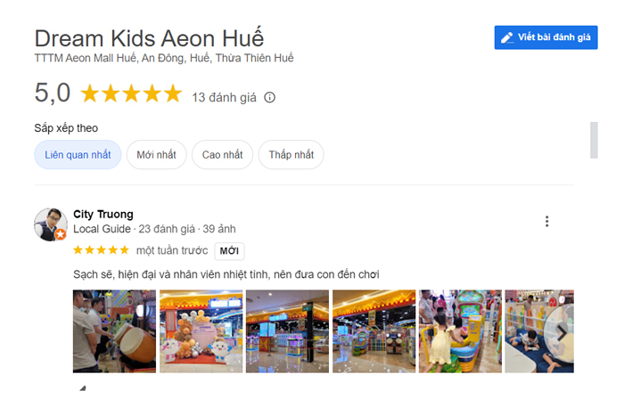 Dream Kids là khu vui chơi vận động cho trẻ được yêu thích nhất tại AEON MALL Huế