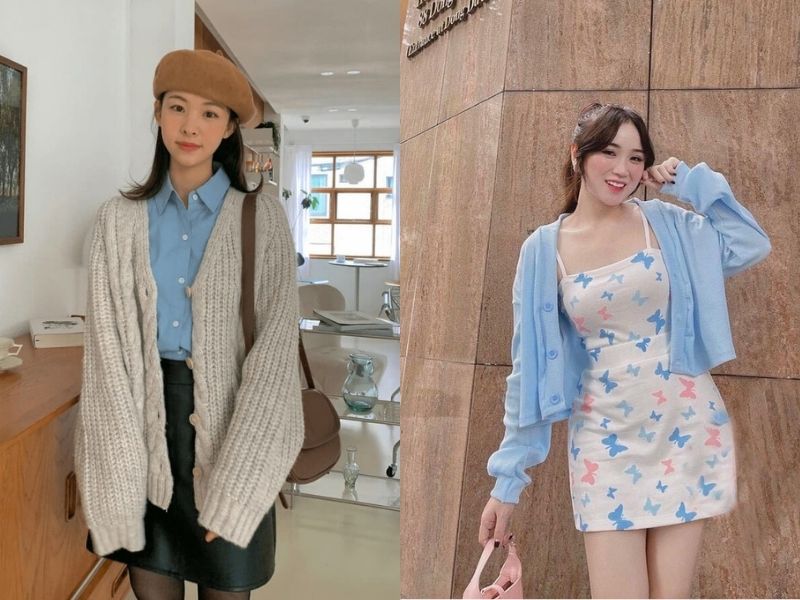 Áo cardigan là item được nhiều cô nàng ưa chuộng trong thời tiết thu đông (Nguồn: Thiều Hoa - bizweb.net)