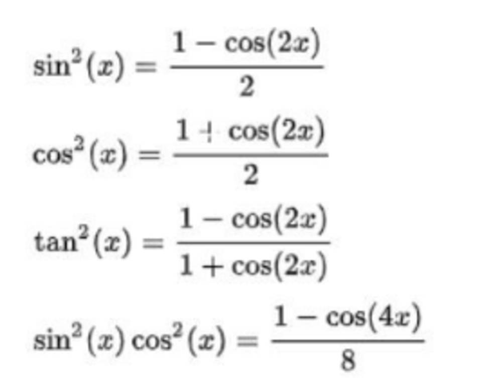 công thức hạ bậc