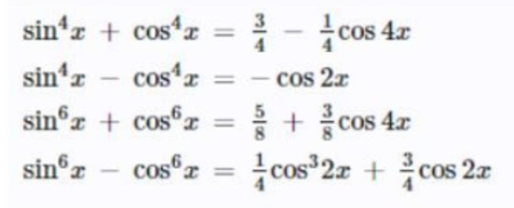 công thức hạ bậc