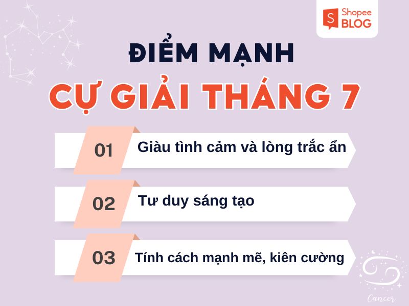 điểm mạnh cung cự giải tháng 7