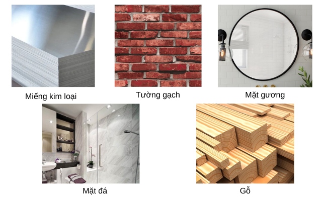Hình ảnh một số vật phản xạ âm tốt. (Ảnh: Sưu tầm Internet))
