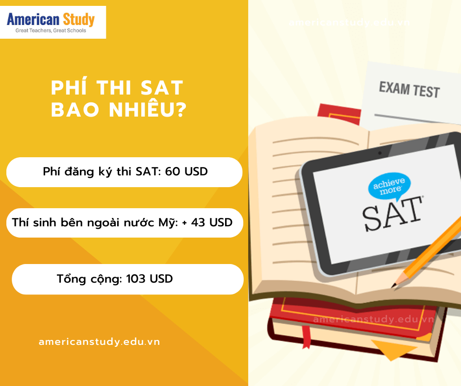 Phí thi SAT bao nhiêu tiền?