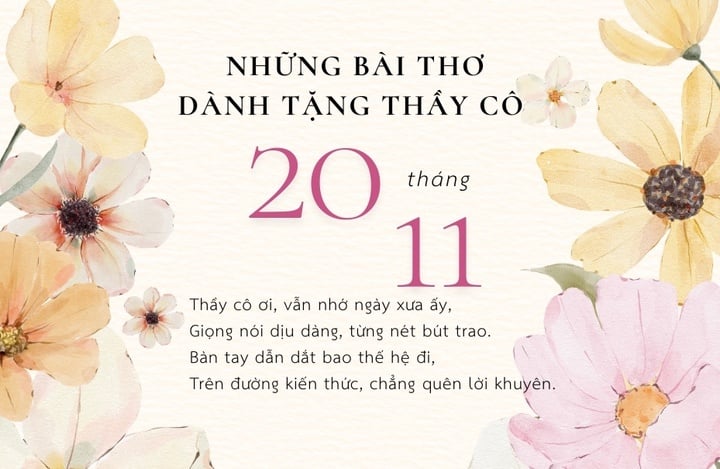 Những bài thơ về thầy cô được đọc nhiều trong Ngày Nhà giáo Việt Nam 20/11.