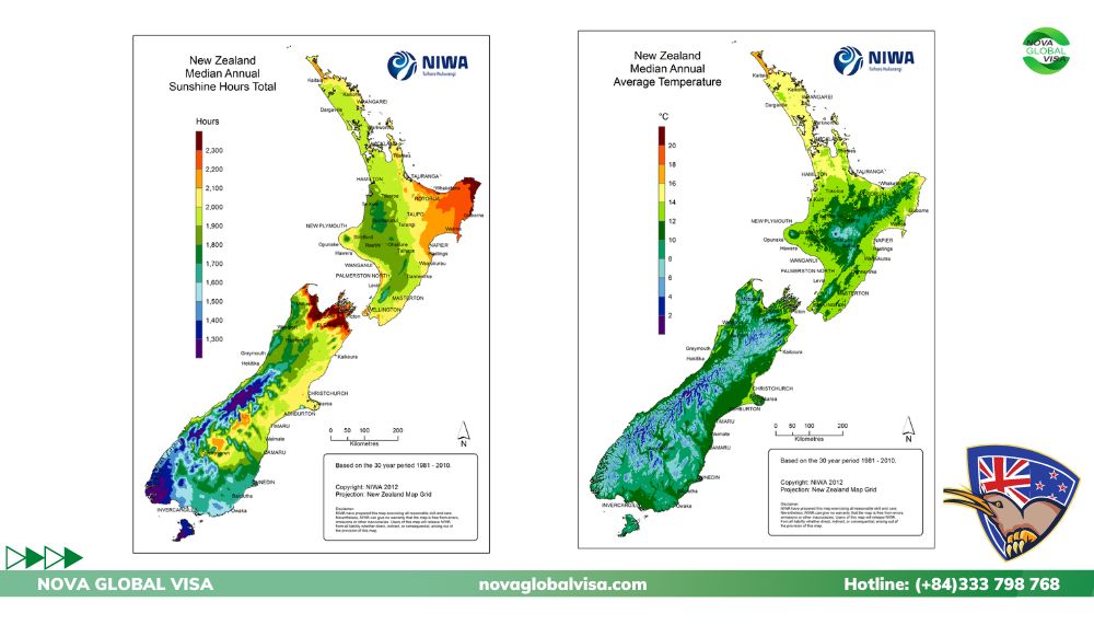 BẢN ĐỒ KHÍ HẬU NEW ZEALAND