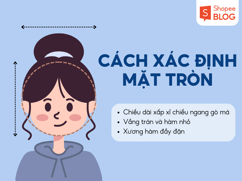 Đặc điểm của khuôn mặt tròn (Nguồn: Shopee Blog)