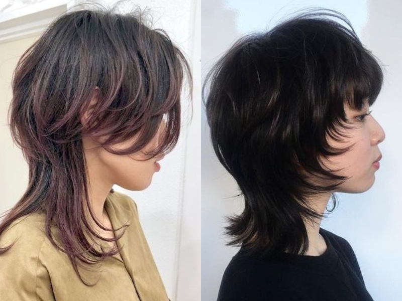 Mái tóc mullet là kiểu tóc ngắn cho mặt tròn tóc mỏng (Nguồn:weheartit.com/ beauty.hotpepper.jp)