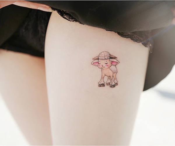 hình tattoo dê cute