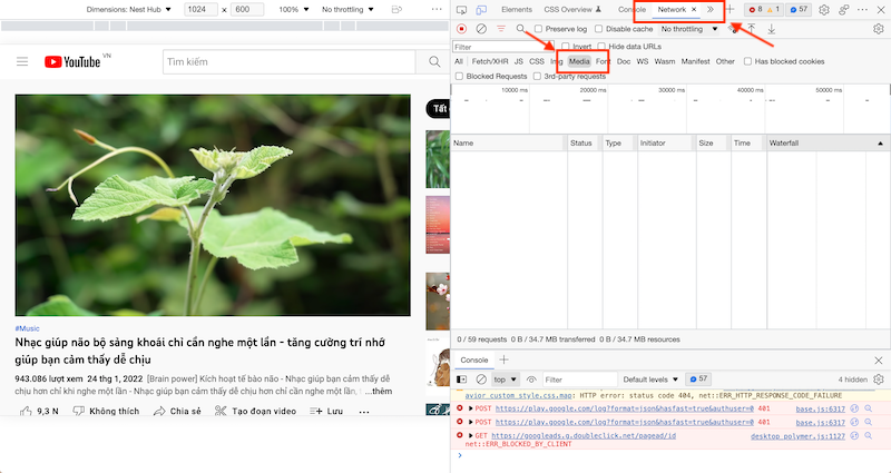 Cách download video trên web bằng Devtools